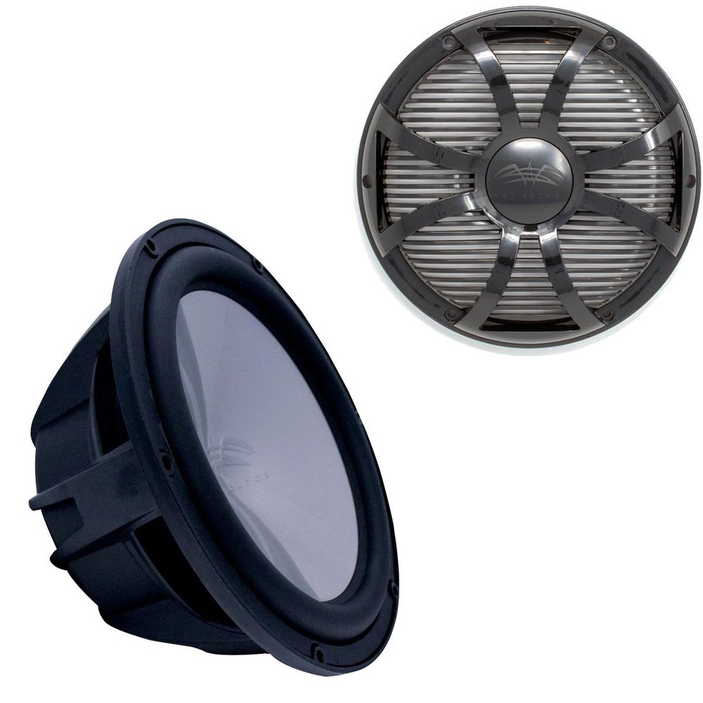 Wet Sounds REVO10HPS4-B 10 in Subwoofer SW Grill Bundle