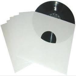 200 White 45 RPM 7" Paper Record Sleeves Acid Free Vinyl/Protectors - Heavy 20# Weight Paper with Hole for Viewing Label -