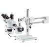 AmScope 3.5X-180X Simul-Focal Fluorescent Stereo Zoom Microscope on Dual Arm Boom Stand with 10MP Camera view 2