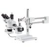 AmScope 3.5X-180X Simul-Focal Fluorescent Stereo Zoom Microscope on Dual Arm Boom Stand with 10MP Camera view 4