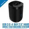 SABRENT USB 3.0 4-Bay 2.5 SATA SSD and HDD Docking Station with Cooling Fan, Tool-Free, Supports Up to 4X 16TB, 5Gbps Transfer, for SATA 2.5 SSD/HDD (Up to 12.5mm), USB 3.0 Compatible - (DS-4SSD) view 2