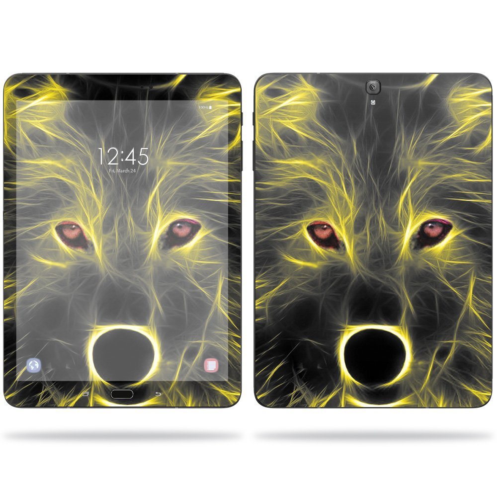 MightySkins Skin Compatible with Samsung Galaxy Tab S3 (2017) 9.7" Sticker wrap Cover Sticker Skins Neon Wolf