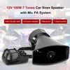 PARTOL Car PA System Truck Siren Horn 7 Tone Sound with Mic PA Speaker Vehicle Siren Megaphone Speaker 100W 12V Emergency Sound Amplifier with Microphone Police Fire Ambulance Hooter Traffic Sound view 2