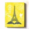 Modern Paris Eiffel Tower - Unique Paisley & Lovebirds Stretched Canvas Nursery Decor - Wall Art that Makes a Memorable Baby Gift - Wooden Frame Construction - Ready to Hang 8X10 view 1