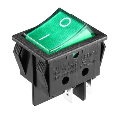 uxcell DPST On Off Button 4P Green LED Light AC 16A/125V 16A/250V