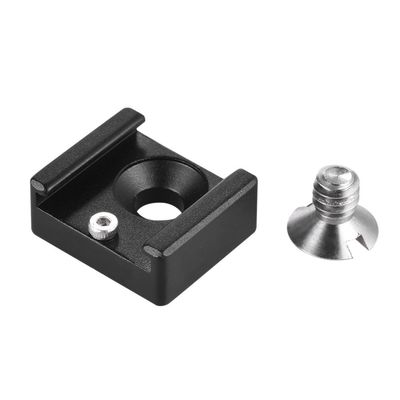Andoer Cold Shoe Mounting Adapter Base Mount with 1/4 Inch Mounting Screw for DSLR Camera Cage Flash LED Light Microphone (Pack of 1)