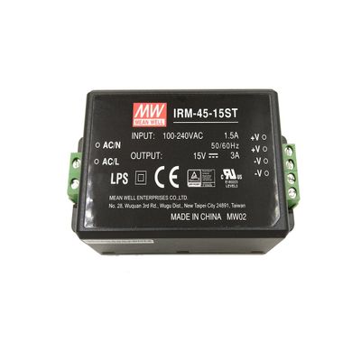 MEAN WELL MW IRM-45-15ST 15V 3A Miniature Encapsulated Type Green Open Frame Power Supplies