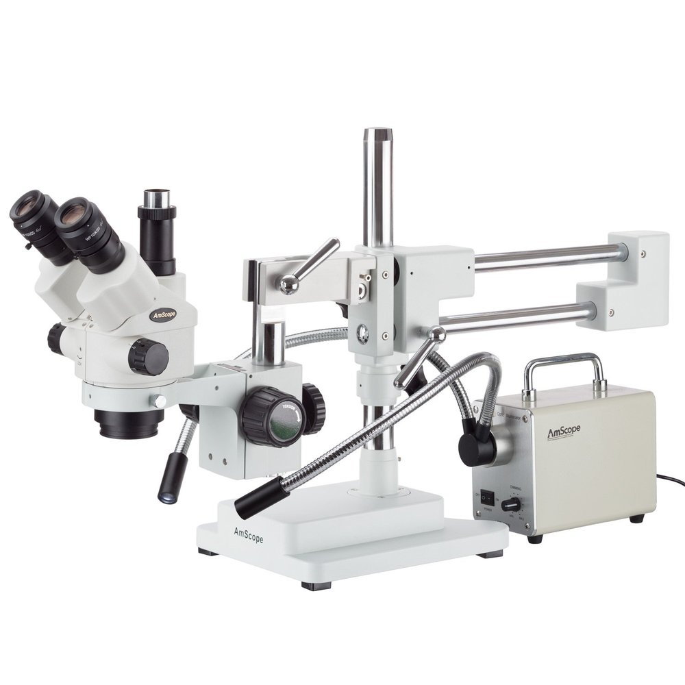 AmScope 3.5X-45X Simul-Focal Stereo Zoom Microscope with 30W LED Illuminator