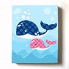 Under The Sea Ocean Theme - Stretched Canvas Nursery Wall Art Decor - Adorable Whale Design that Makes a Memorable Baby Gift Idea - Wooden Frame Construction - Ready to Hang 12X16 view 1