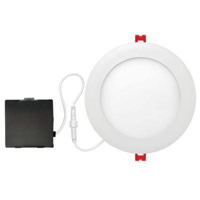 Globe Electric 90933 6" Ultra Slim LED Integrated Recessed Lighting Kit, 12 Watts, Energy Star, IC and Wet Rated, White Finish, 6.31" Hole Size, Dimmer Switch Compatible, 800 Lumens, 3000K