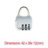 FixtureDisplays 2PK 3 Digit Combination Security Code Padlock for Travel Luggage Suitcase, School, Gym Locker, Sports Locker 15626-SILVER-2PK view 2