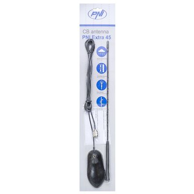 CB Antenna PNI Extra 45 SWR 1.0 Magnetic Mount Included, 45 cm Height, 4 m RG174 Cable Range 10 km, 150W