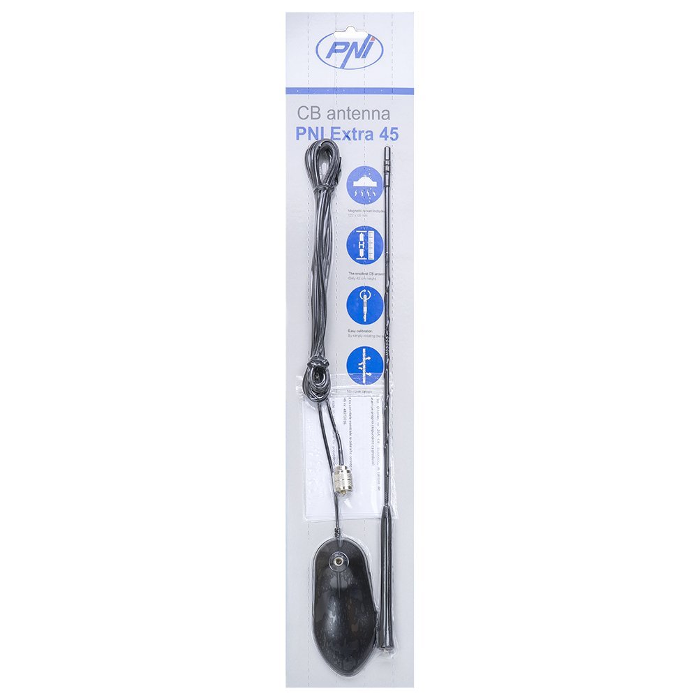 CB Antenna PNI Extra 45 SWR 1.0 Magnetic Mount Included, 45 cm Height, 4 m RG174 Cable Range 10 km, 150W