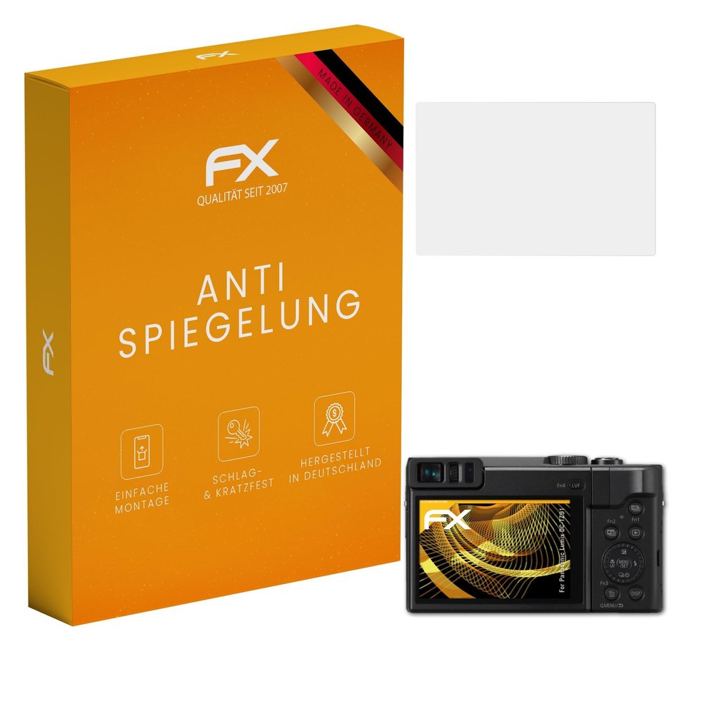 atFoliX Screen Protector compatible with Panasonic Lumix DC-TZ91 Screen Protection Film, anti-reflective and shock-absorbing FX Protector Film (3X)