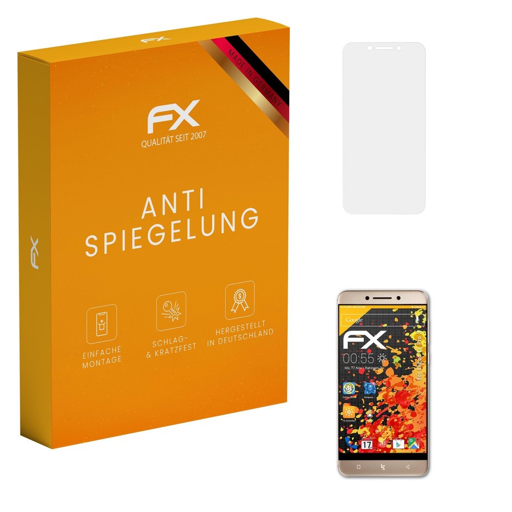 atFoliX Screen Protector compatible with LeEco Le Pro 3 Screen Protection Film, anti-reflective and shock-absorbing FX Protector Film (3X)