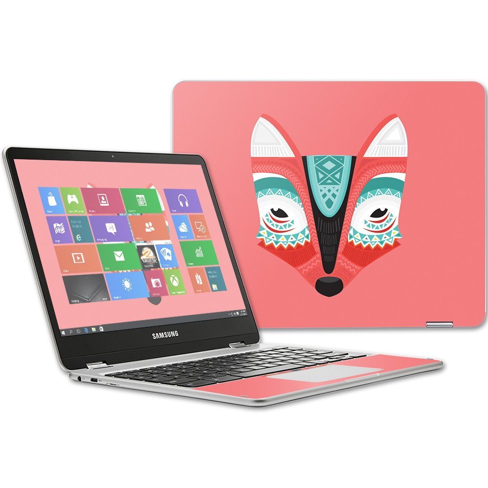 MightySkins Skin Compatible with Samsung Chromebook Plus 12.3"(2017 - Aztec Fox | Protective, Durable, and Unique Vinyl Decal wrap Cover | Easy to Apply, Remove, and Change Styles | Made in The USA