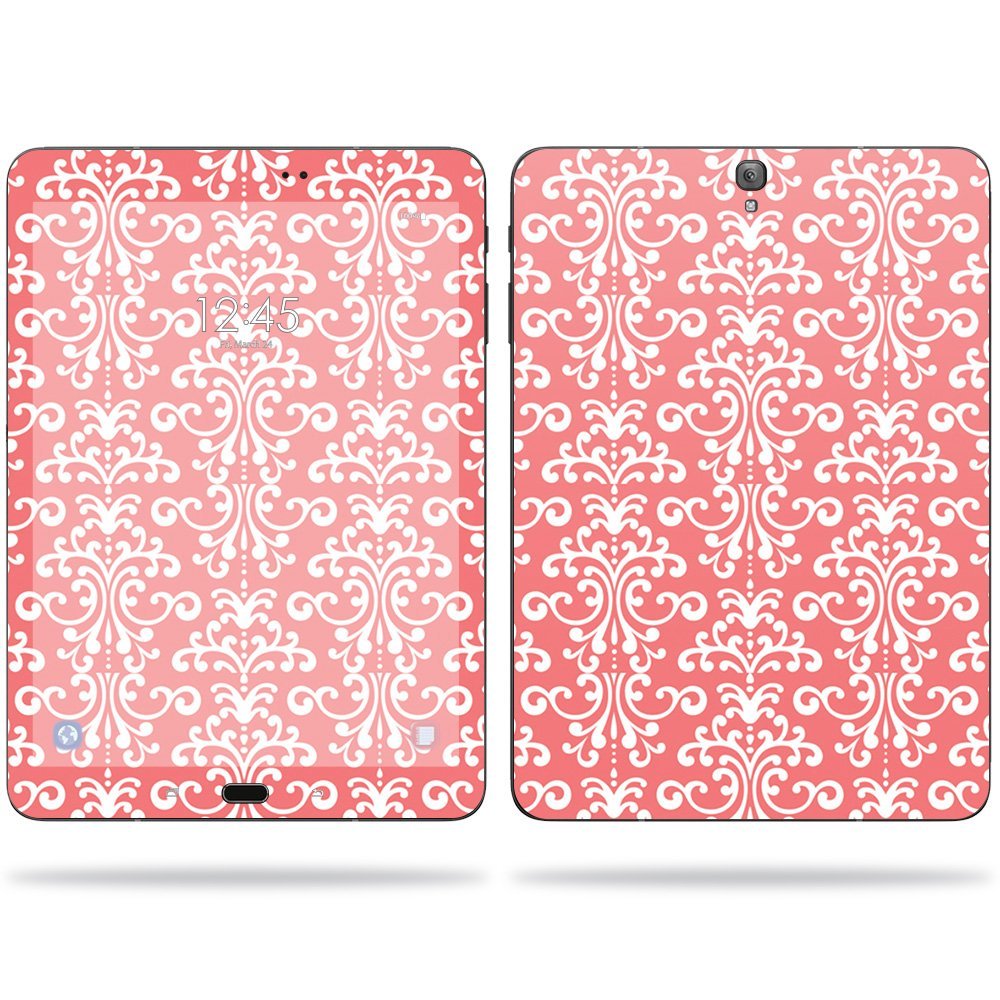 MightySkins Skin Compatible with Samsung Galaxy Tab S3 (2017) 9.7" Sticker wrap Cover Sticker Skins Coral Damask