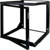 16U Open Wall Mount Frame Rack with Hinge - Adjustable Depth 18"-30" view 1