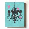 Modern Paris Shabby Chic Chandelier - Paisley & Lovebirds Stretched Canvas Nursery Decor - Wall Art that Makes a Memorable Baby Gift - Wooden Frame Construction - Ready to Hang 8X10 view 1