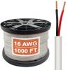 16 Gauge Wire (16 AWG) - 2 Conductor Stranded Copper Unshielded Cable - UL Listed 16/2 Home Electrical Wire - Low Voltage Up to 300V - CMP/CL3P Low Smoke Plenum Jacket - USA Made (1000ft) view 1