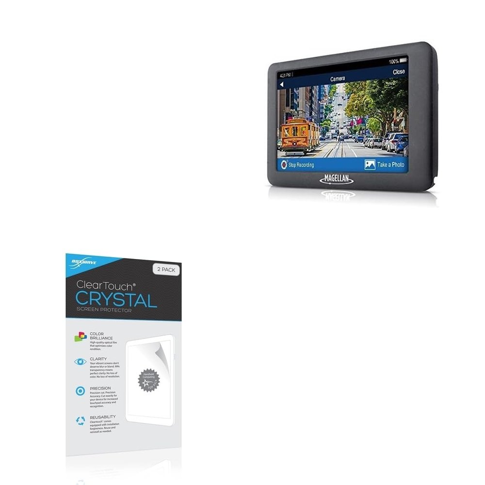 BoxWave Screen Protector Compatible With Magellan RoadMate 6615-LM - ClearTouch Crystal (2-Pack), HD Film Skin - Shields From Scratches