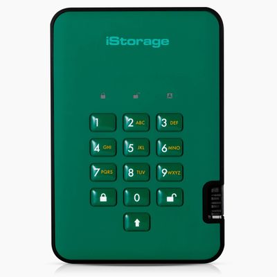 iStorage diskAshur2 SSD 512GB Green | Secure portable solid state drive | Password protected | Dust & water resistant | Hardware Encryption