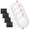 Globe Electric 91126 6" Ultra Slim LED Integrated Recessed Lighting Kit, 4-Pack, 12 Watts, Energy Star, Dimmable Lights, Wet and IC Rated, White Finish, 6.31" Hole Size, Home Renovation view 1