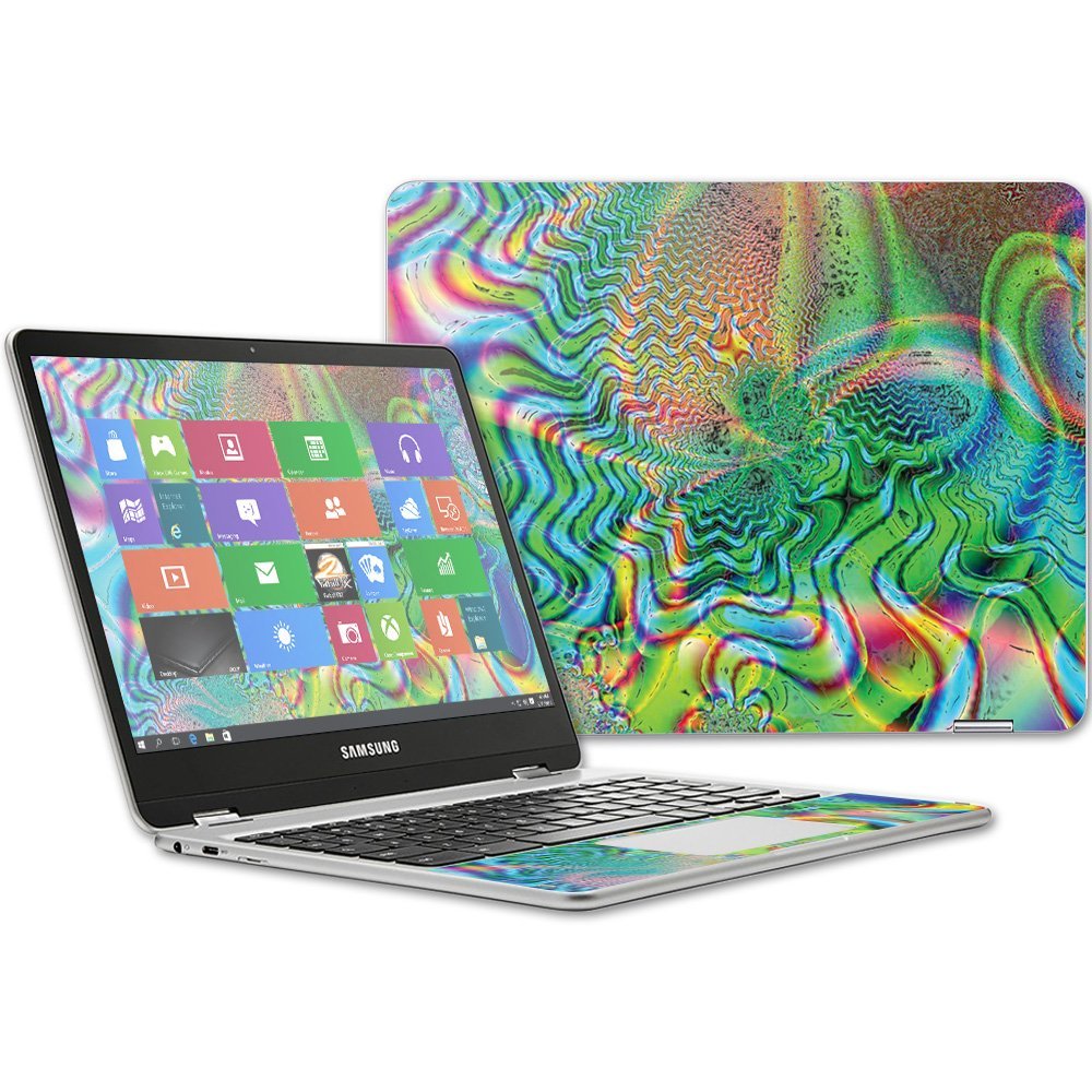 MightySkins Skin Compatible with Samsung Chromebook Plus 12.3"(2017 - Psychedelic | Protective, Durable, and Unique Vinyl Decal wrap Cover | Easy to Apply, Remove, and Change Styles | Made in The USA