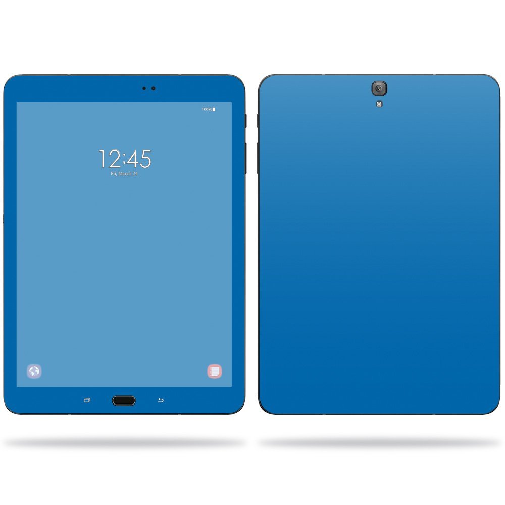 MightySkins Skin Compatible with Samsung Galaxy Tab S3 (2017) 9.7" Sticker wrap Cover Sticker Skins Solid Blue