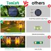 TomCare Solar Lights, 43" Waterproof Flickering Flames 96 LED Torches Outdoor Landscape Decoration Lighting Auto On/Off Pathway Lights for Garden Patio Yard Christmas, Black(4) view 2
