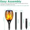 TomCare Solar Lights, 43" Waterproof Flickering Flames 96 LED Torches Outdoor Landscape Decoration Lighting Auto On/Off Pathway Lights for Garden Patio Yard Christmas, Black(4) view 4