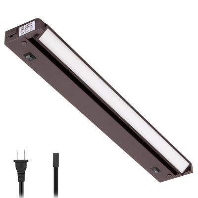 GETINLIGHT 16-Inch Plug-in Swivel LED Under Cabinet Light, 2-CCT, Bronze