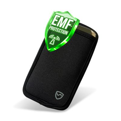 SYB Shield Your Body Anti Radiation Cell Phone Pouch, Cell Phone Sleeves for Blocking EMF, Radiation Blocker for Cell Phone, Black, for Phones Up to 2.75-inches Wide (3.75 x 6.75 in. Pouch Size)
