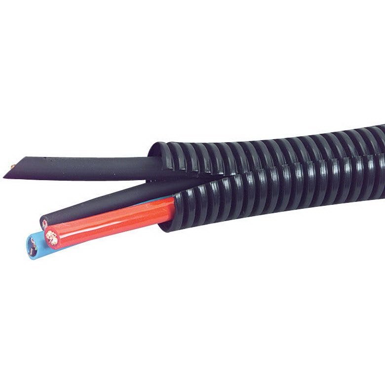 50 Feet 1/4" 6mm Split Wire Loom Conduit Polyethylene Tubing Black Color Sleeve Tube
