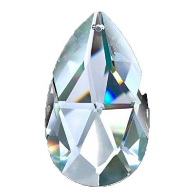 Set of 5 - Asfour Crystal 30% Lead Art# 872 50mm Pearshape Clear Chandelier Crystal Parts, 1 Hole