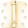 Self-Closing Door Hinge, 4 Inches, 5/8" Radius Corner, Polished Brass view 1