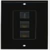 RiteAV - 1 Port HDMI 2 Port Cat6 Ethernet Decorative Wall Plate - Black view 1