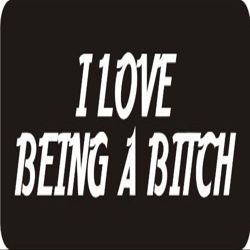 1080 Graphics 3 - I Love Being A Bitch 1 1/4" x 3" Hard Hat Biker Helmet Stickers Bs243