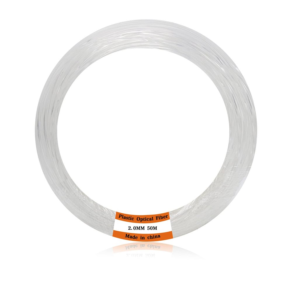 AMKI Plastic 0.08in/2mm Diameter 164ft(50Meter) PMMA Fiber Optic Roll End Glow Cable for All Kind Led Star Ceiling Light Kit