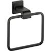 Delta Hand Towel Holder | Square Matte Black Ring for Hanging Towels in Kitchen, Bathroom | Ara Accessories view 1