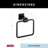 Delta Hand Towel Holder | Square Matte Black Ring for Hanging Towels in Kitchen, Bathroom | Ara Accessories view 3