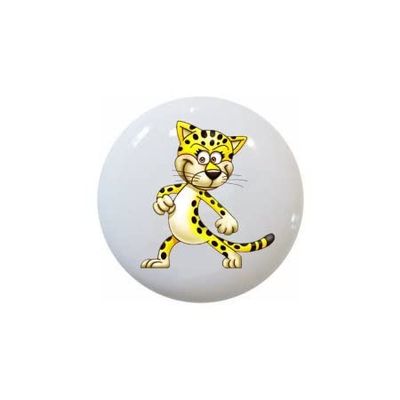 Leopard - Animals by KT - DECORATIVE Glossy CERAMIC Cupboard Cabinet PULLS Dresser Drawer KNOBS