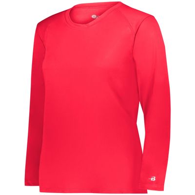 B-Core Ladies' L/S Tee Hot Coral Medium
