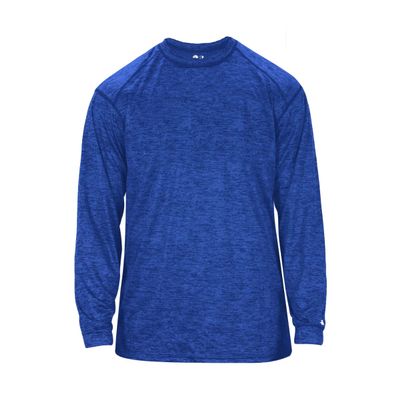 Badger Sports Tonal Blend L/S Tee Royal Tonal Blend Large