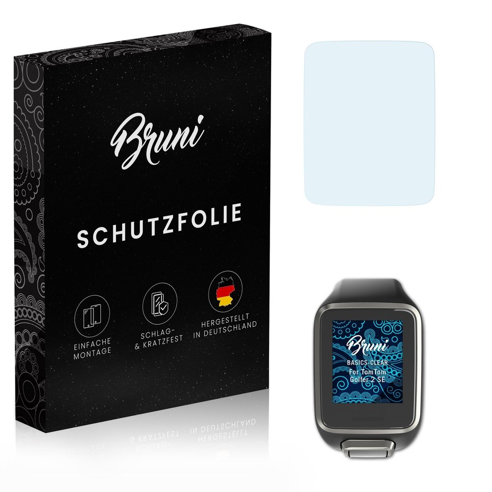 Bruni Screen Protector compatible with TomTom Golfer 2 SE Protector Film, crystal clear Protective Film (2X)
