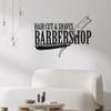 Vinyl Wall Decal Barbershop Hair Cut Shaves Salon Stickers Murals Large Decor (ig4918) Brown view 2