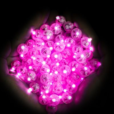 Neo LOONS 100pcs/lot 100 X Pink Round Led Ball Lamp Balloon Light Long Standby time for Paper Lantern Balloon Light Party Wedding Decoration
