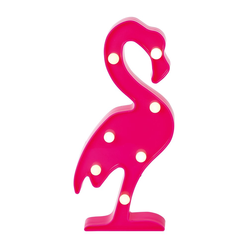 Global Gizmos Free Standing Marquee LED Flamingo, Plastic, Pink