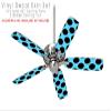 Kearas Polka Dots Black And Blue - Ceiling Fan Skin Kit fits most 42 inch fans (FAN and BLADES SOLD SEPARATELY) view 2