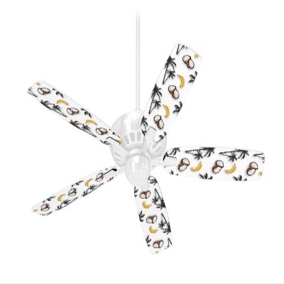 Coconuts Palm Trees and Bananas White - Ceiling Fan Skin Kit fits most 42 inch fans (FAN and BLADES SOLD SEPARATELY)